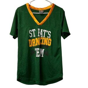 Spencer's St. Patrick's Day Drinking Team Jersey Shirt Women's Size Medium Green
